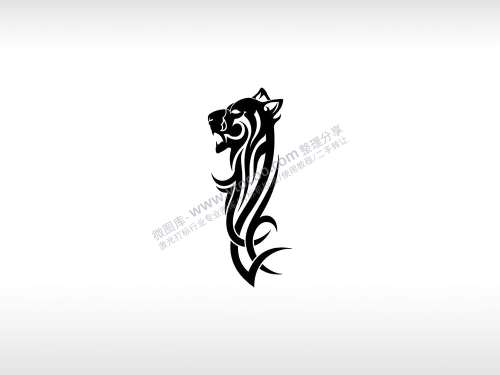 豹子图腾logo猎豹速度AI8.0格式激光打标文件通用矢量图