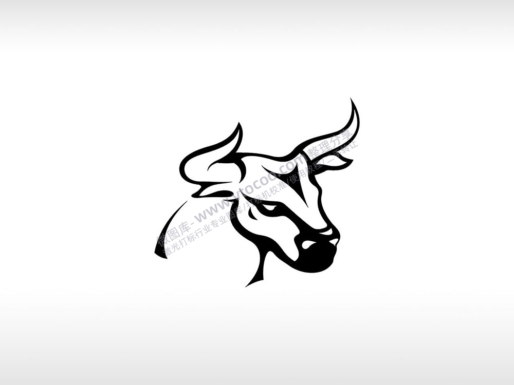 牛头牛斗士红色AI8.0格式激光打标文件通用矢量图