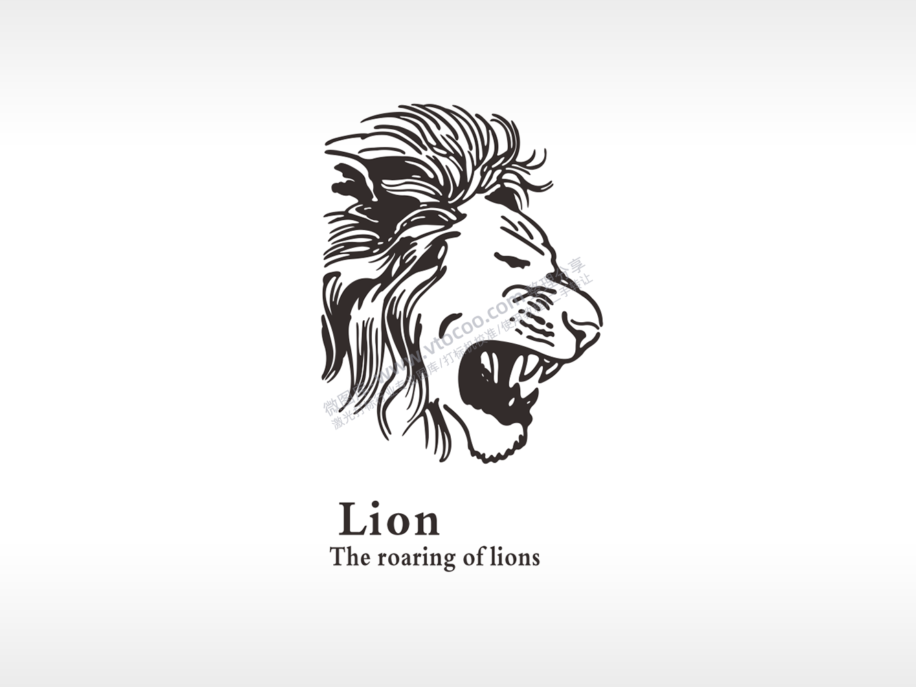 狮子lion动物雕刻激光打标文件通用位图