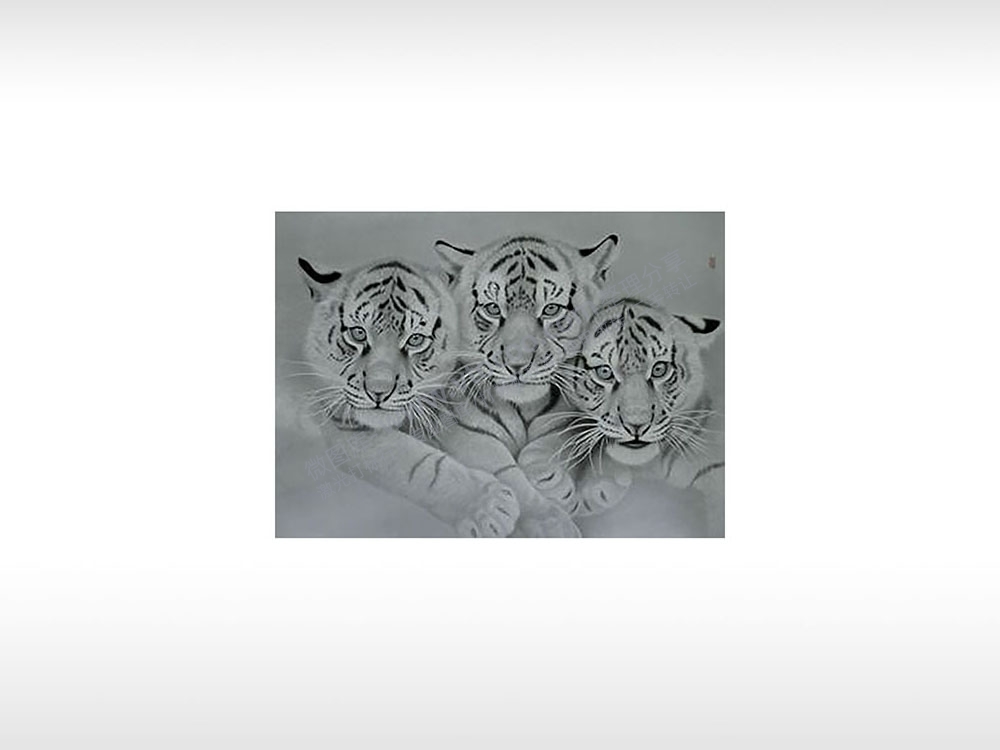 虎三只虎大虫可爱虎武松打虎通用位图激光打标文件