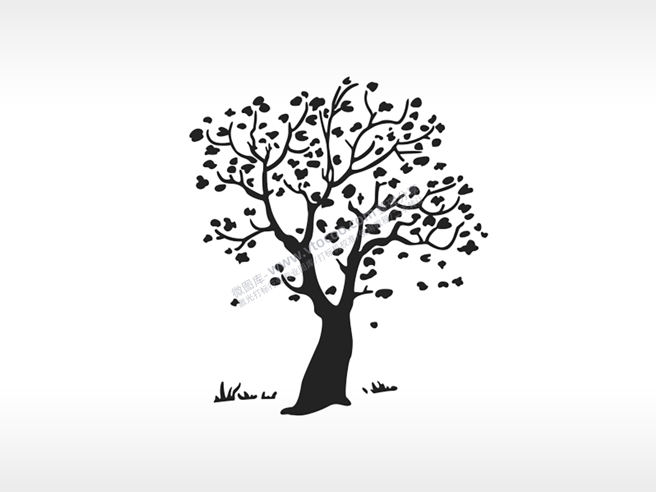 树剪影雕刻图植物激光打标文件通用位图