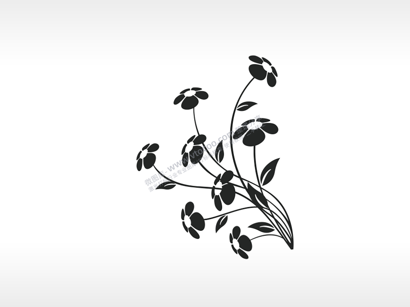 花朵剪影雕刻植物激光打标文件通用位图