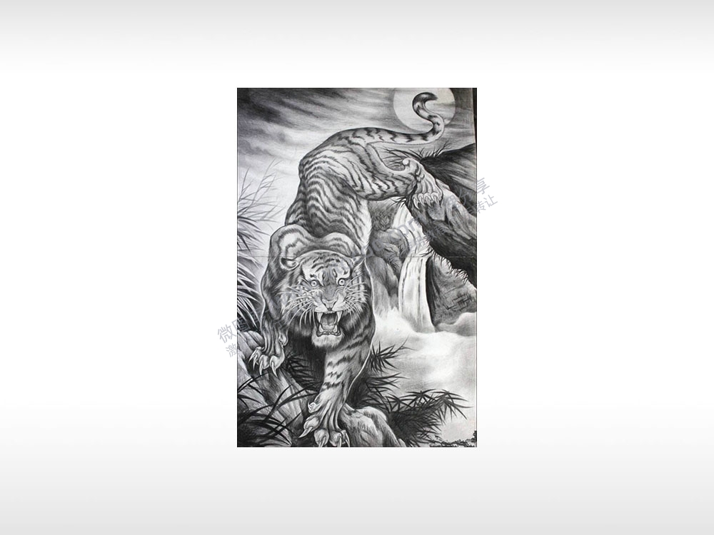 虎下山虎老虎夜虎威严通用位图激光打标文件