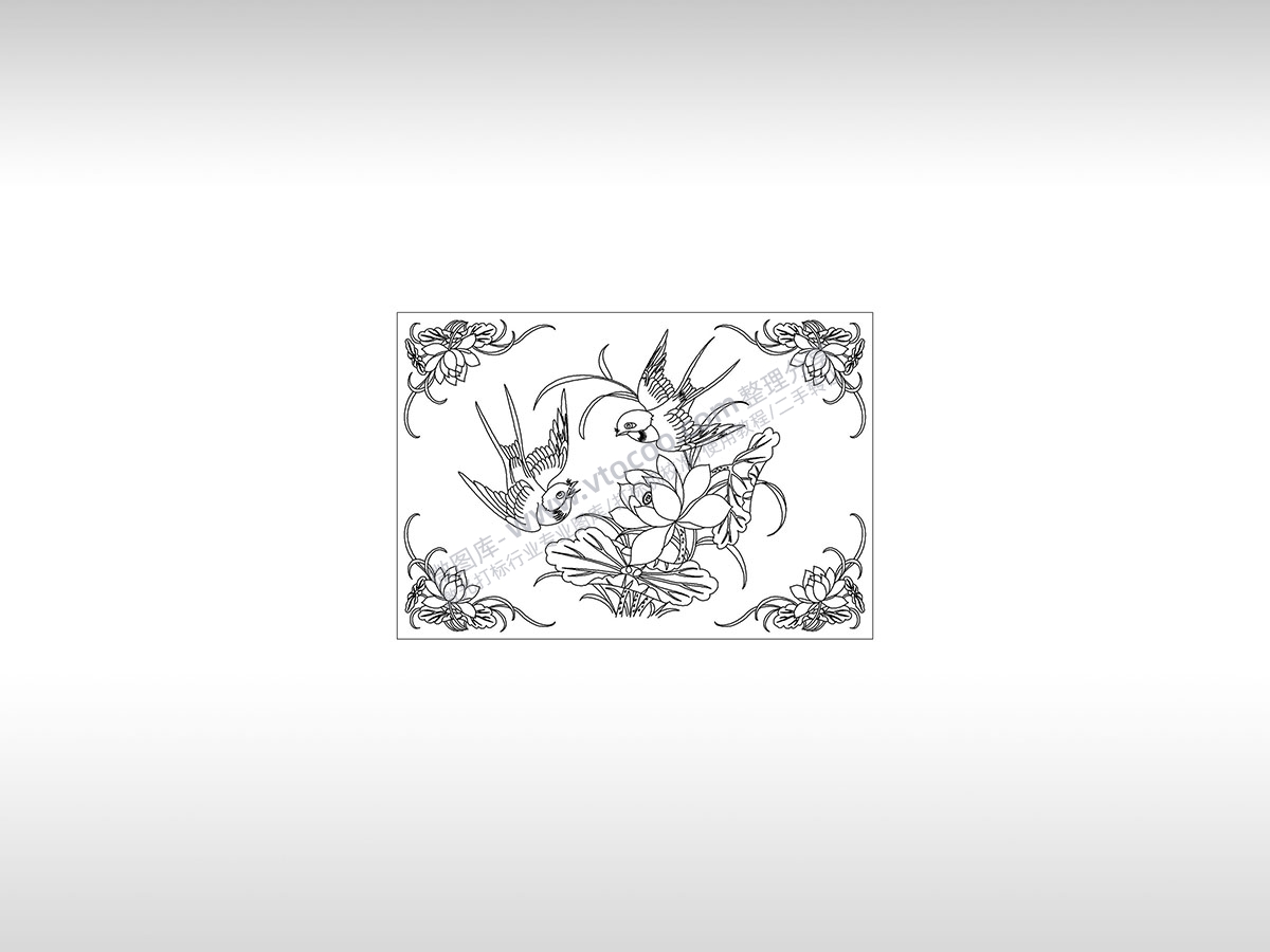 鸟语花香图花蕾吉祥PLT格式激光打标文件通用矢量图