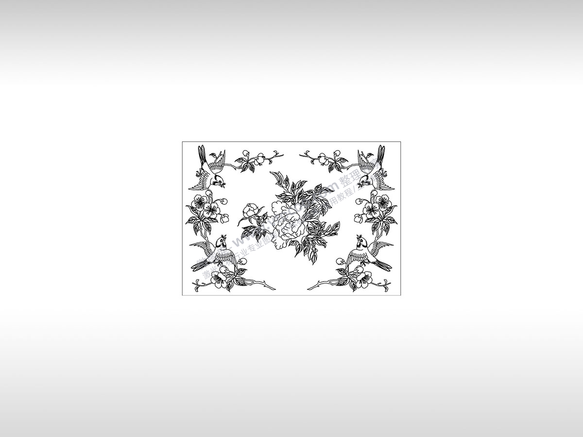 鸟语花香吉祥如意春天PLT格式激光打标文件通用矢量图