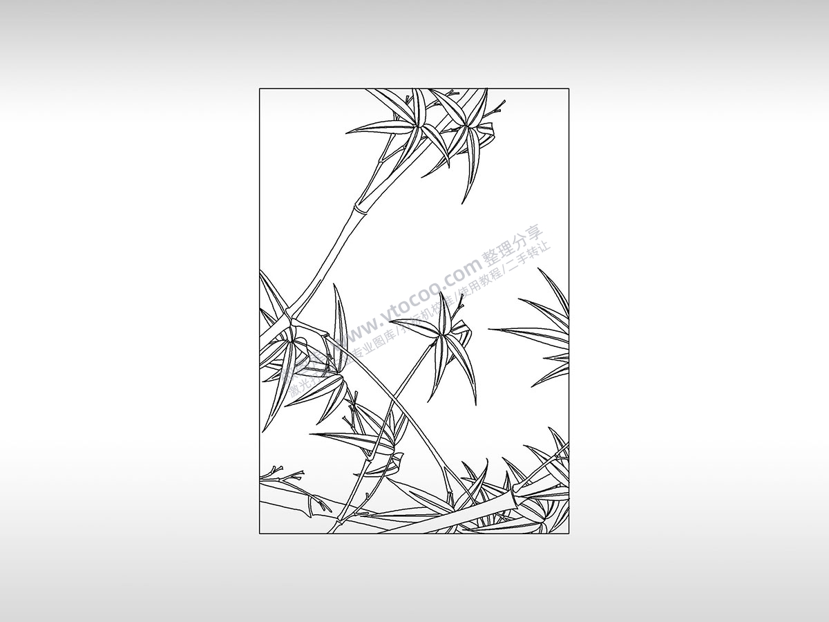 春天竹子竹笋植物类PLT格式激光打标文件通用矢量图