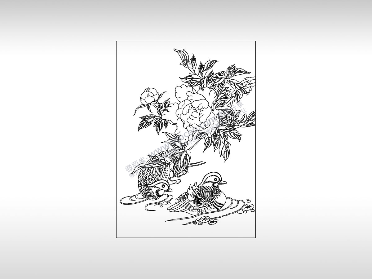 鸟语花香吉祥图春天喜庆PLT格式激光打标文件通用矢量图