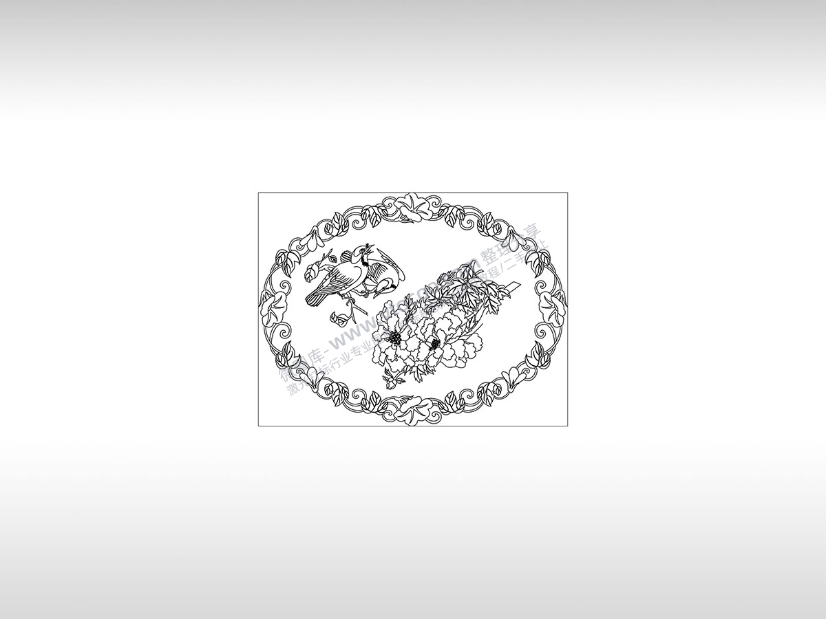 喜鹊报喜隋朝图花朵鸟语花香PLT格式激光打标文件通用矢量图