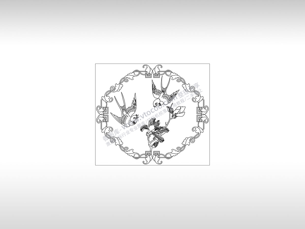 喜鹊报喜吉祥如意PLT格式激光打标文件通用矢量图