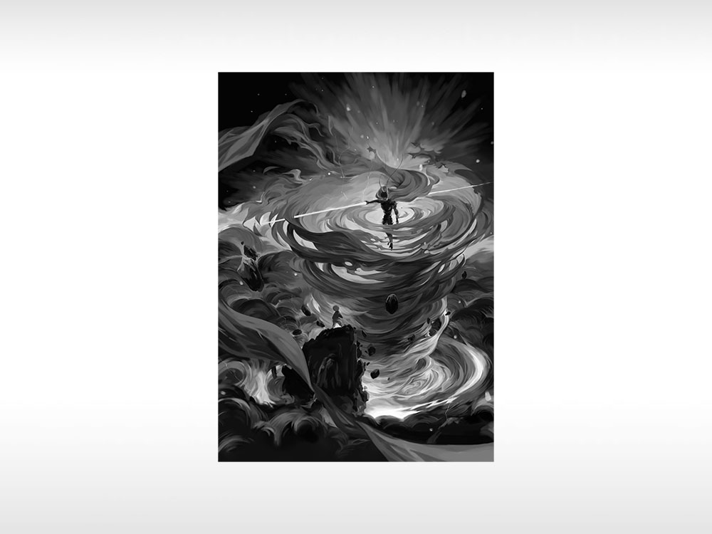 孙悟空腾云驾雾漫画人物大话西游挥舞金箍棒通用位图激光打标文档