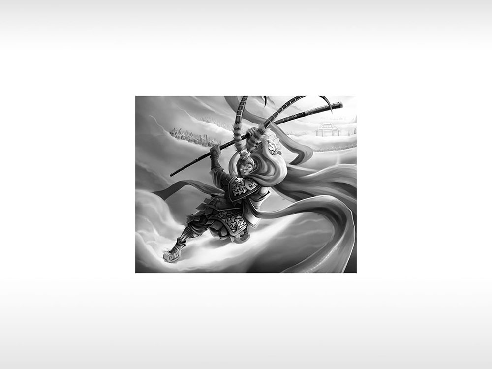 猴子孙悟空孙大圣大战通用位图激光打标文件