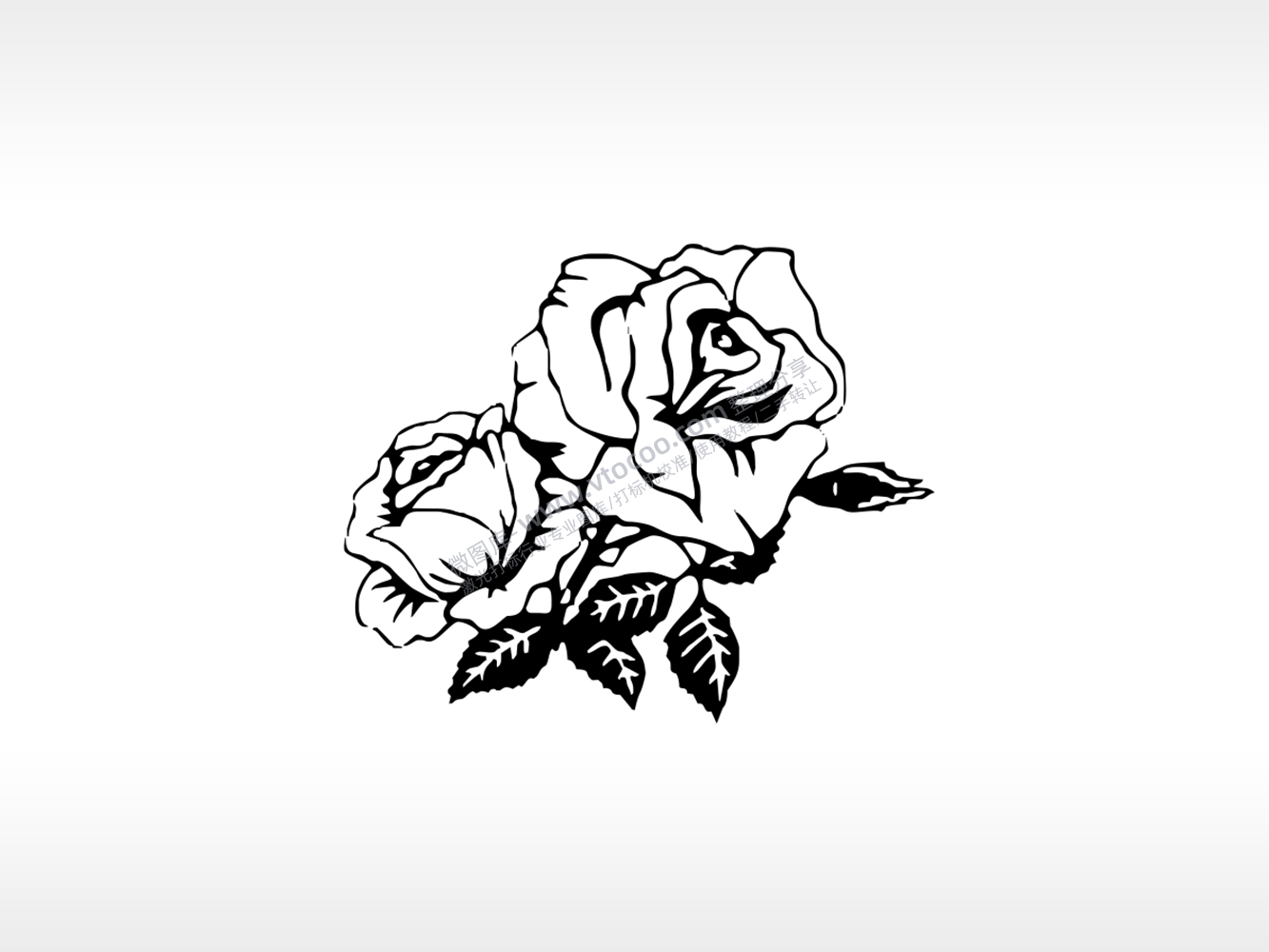 白玫瑰单纯爱情承诺雕刻激光打标文件通用位图