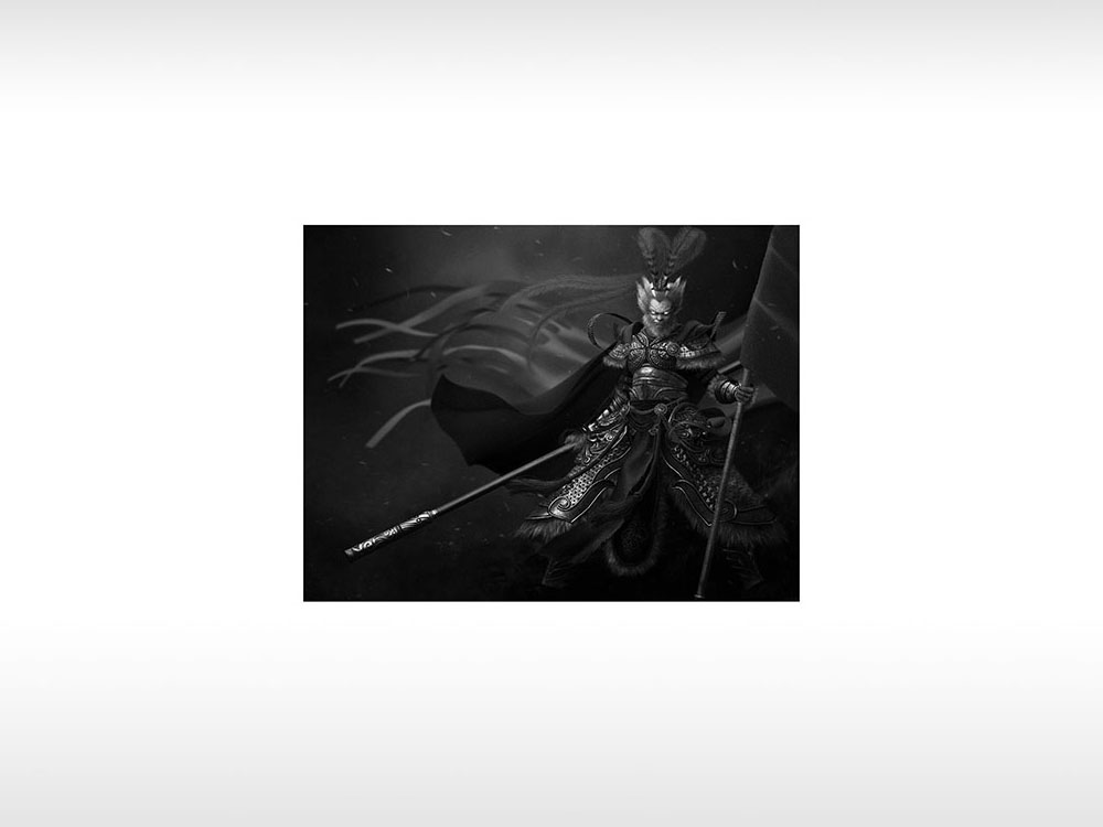 猴子猴王孙悟空孙大圣被捆绑锁链通用位图激光打标文件