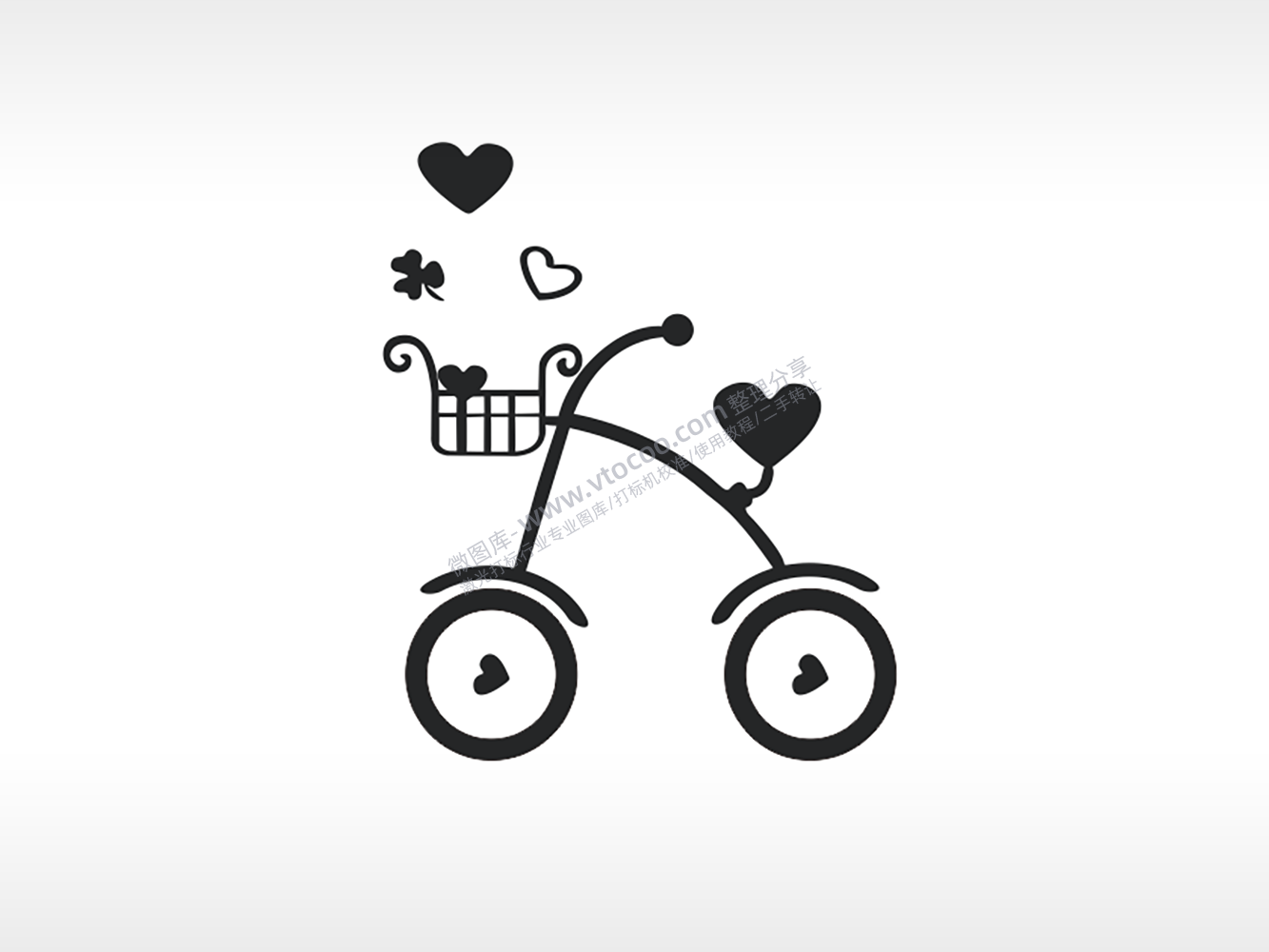 自行车爱情代步工具雕刻激光打标文件通用位图