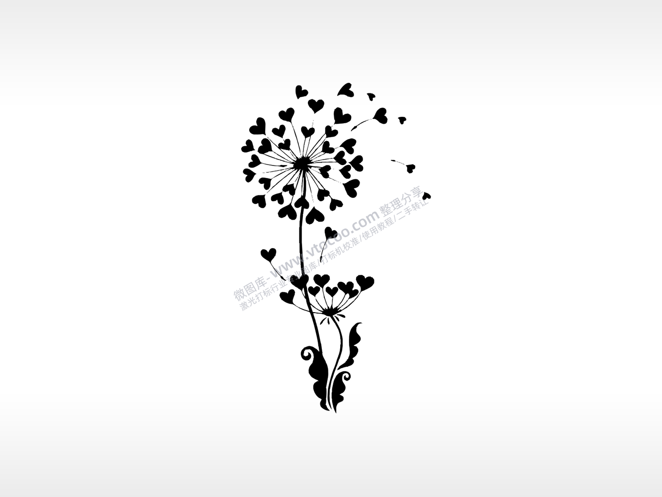 蒲公英自由欢乐雕刻激光打标文件通用位图