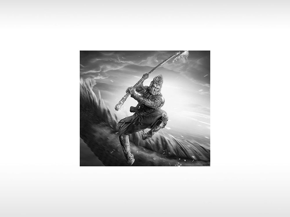 猴子孙猴子猴王孙悟空大战龙王通用位图激光打标文件