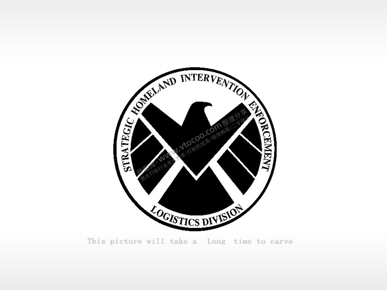 神盾局徽章logo雕刻保卫世界和平激光打标文件通用位图