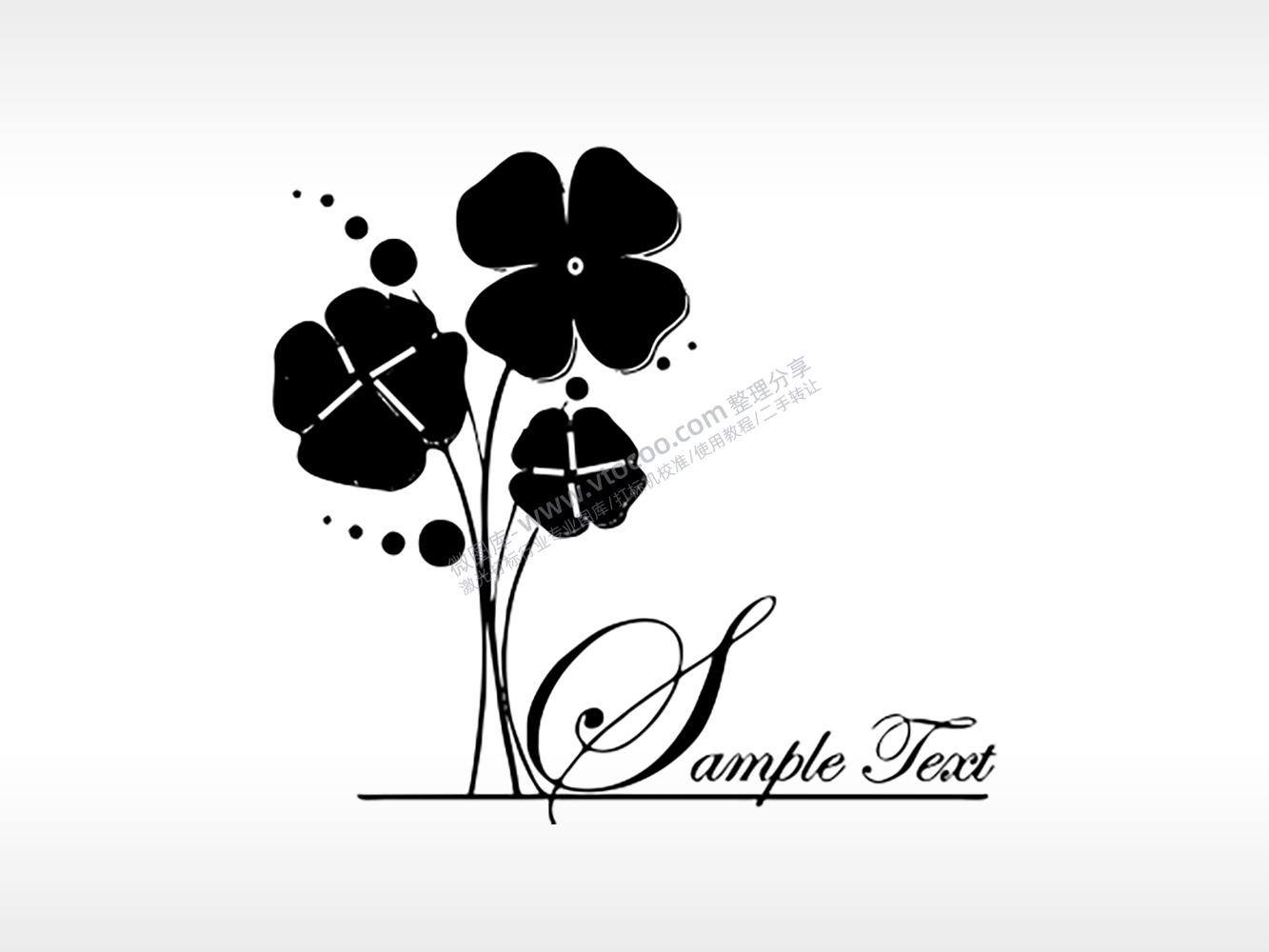 四叶草音乐符号愉悦雕刻激光打标文件通用位图