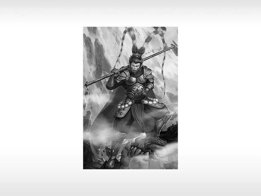 孙悟空孙大圣漫画人物大话西游通用位图激光打标文档