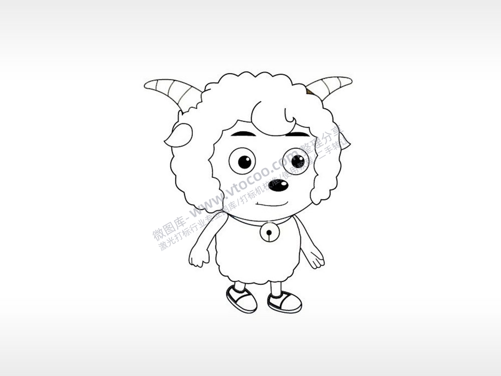 喜羊羊与灰太狼动画片羊村卡通人物雕刻激光打标文件通用位图