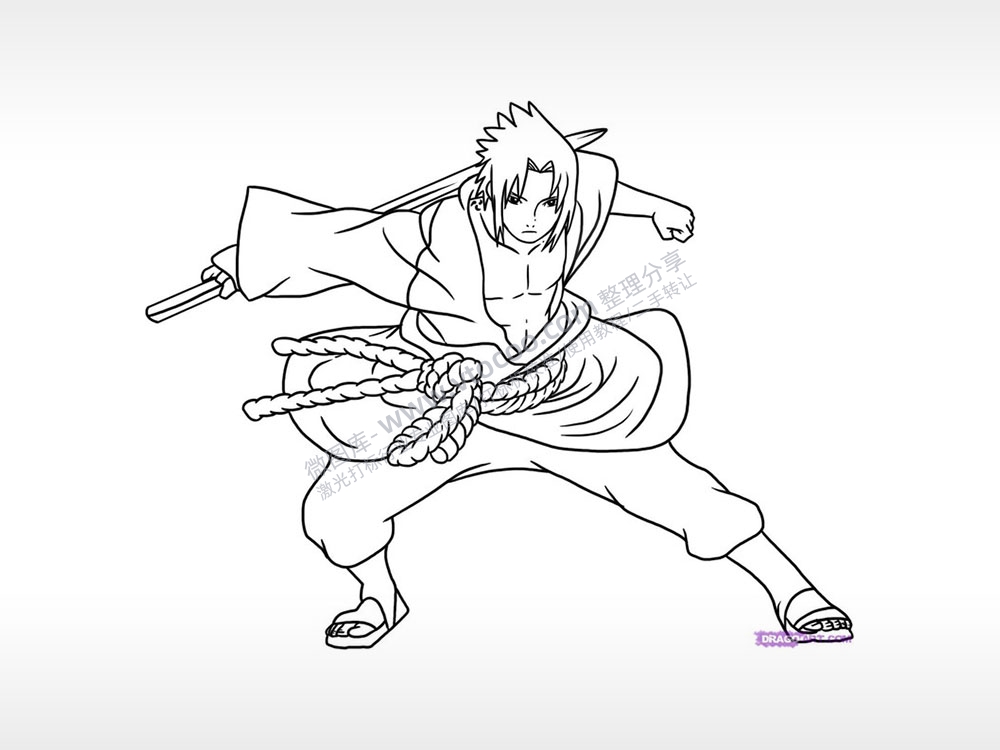 佐助火影忍者血轮眼动漫日漫卡通人物雕刻激光打标文件通用位图