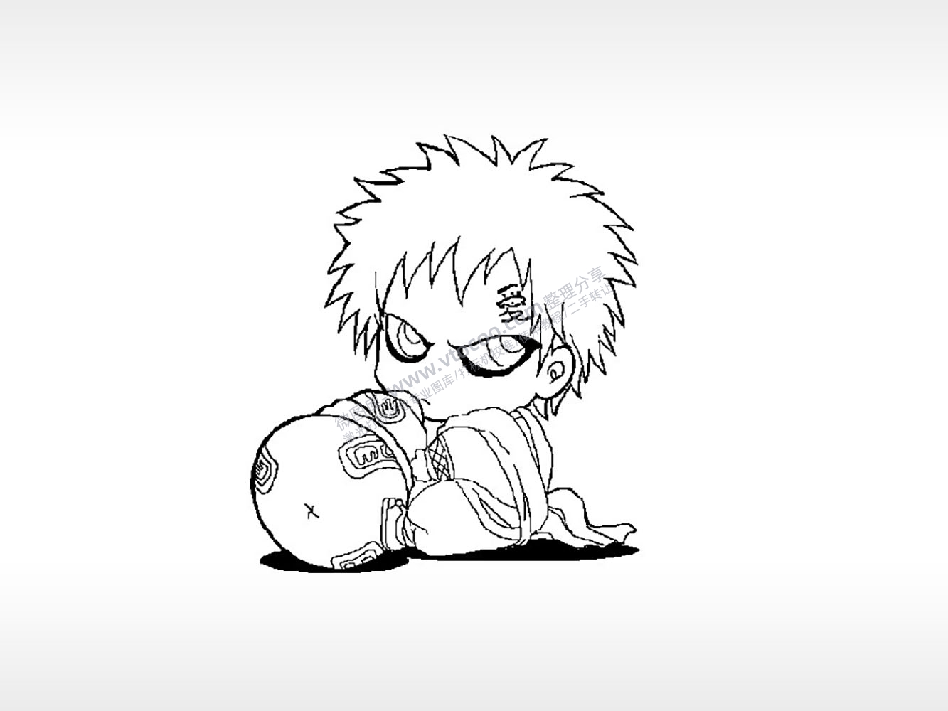 我爱罗火影忍者土遁术雕刻卡通人物动画片激光打标文件通用位图