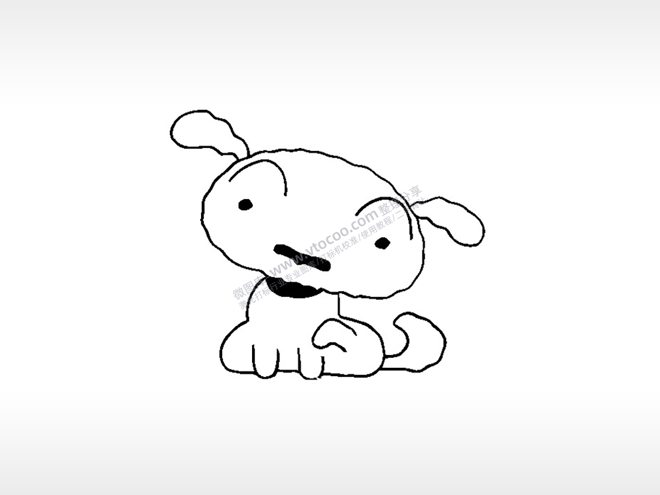 小白蜡笔小新大象卡通人物雕刻激光打标文件通用位图