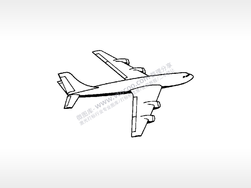 飞机模型航空雕刻交通工具激光打标文件通用位图