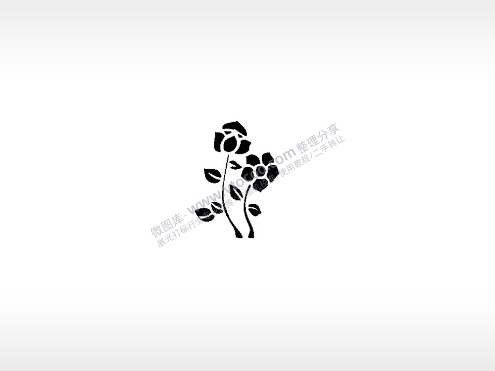玫瑰花剪影浪漫植物激光打标文件通用位图