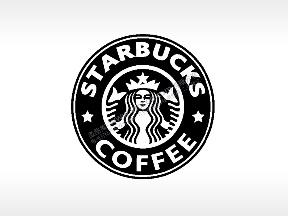 星巴克品牌餐饮咖啡雕刻激光打标文件通用位图
