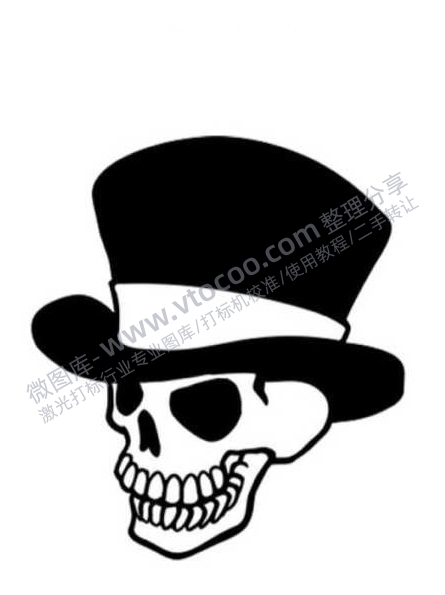 魔术师骷髅头戏法动漫人物雕刻激光打标文件通用位图