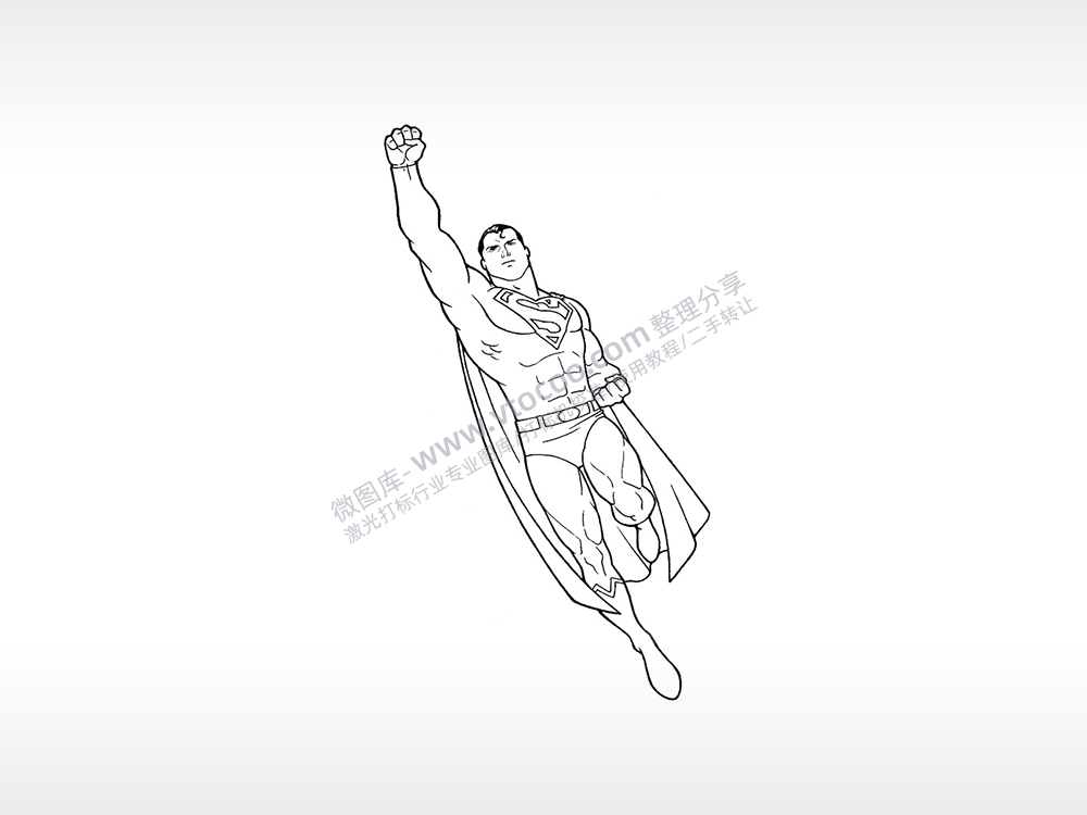 超人superman漫威人物雕刻激光打标文件通用位图