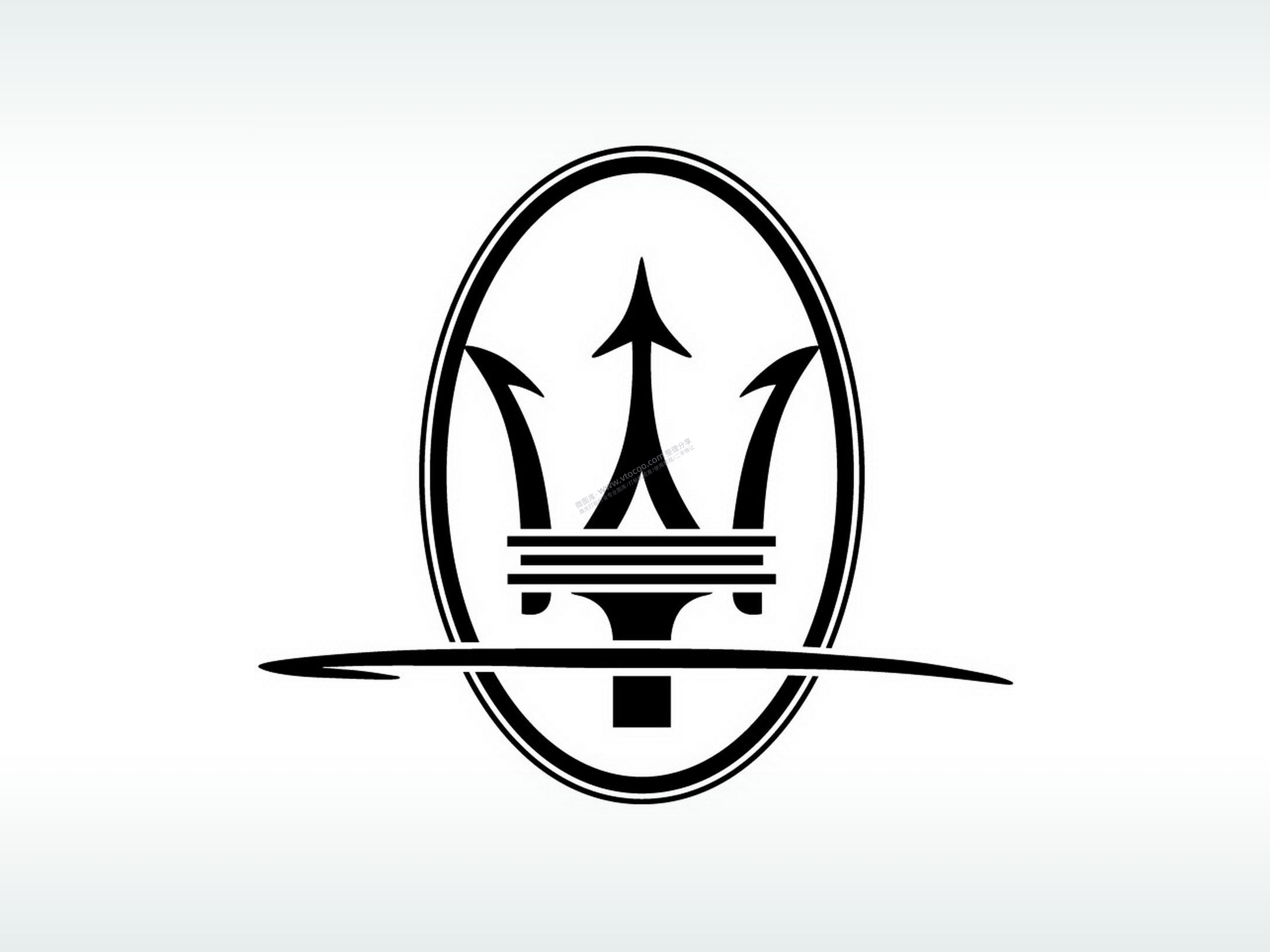 玛莎拉蒂汽车标志雕刻激光打标文件通用位图