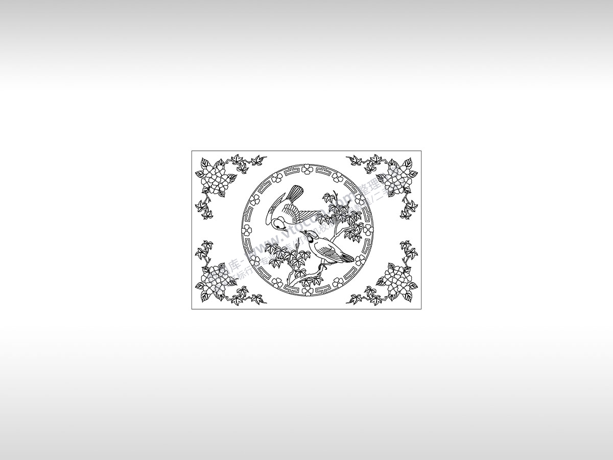 鸟语花香花鸟图中国传统文化刺绣燕子归来自然美景PLT格式激光打标文件通用矢量图
