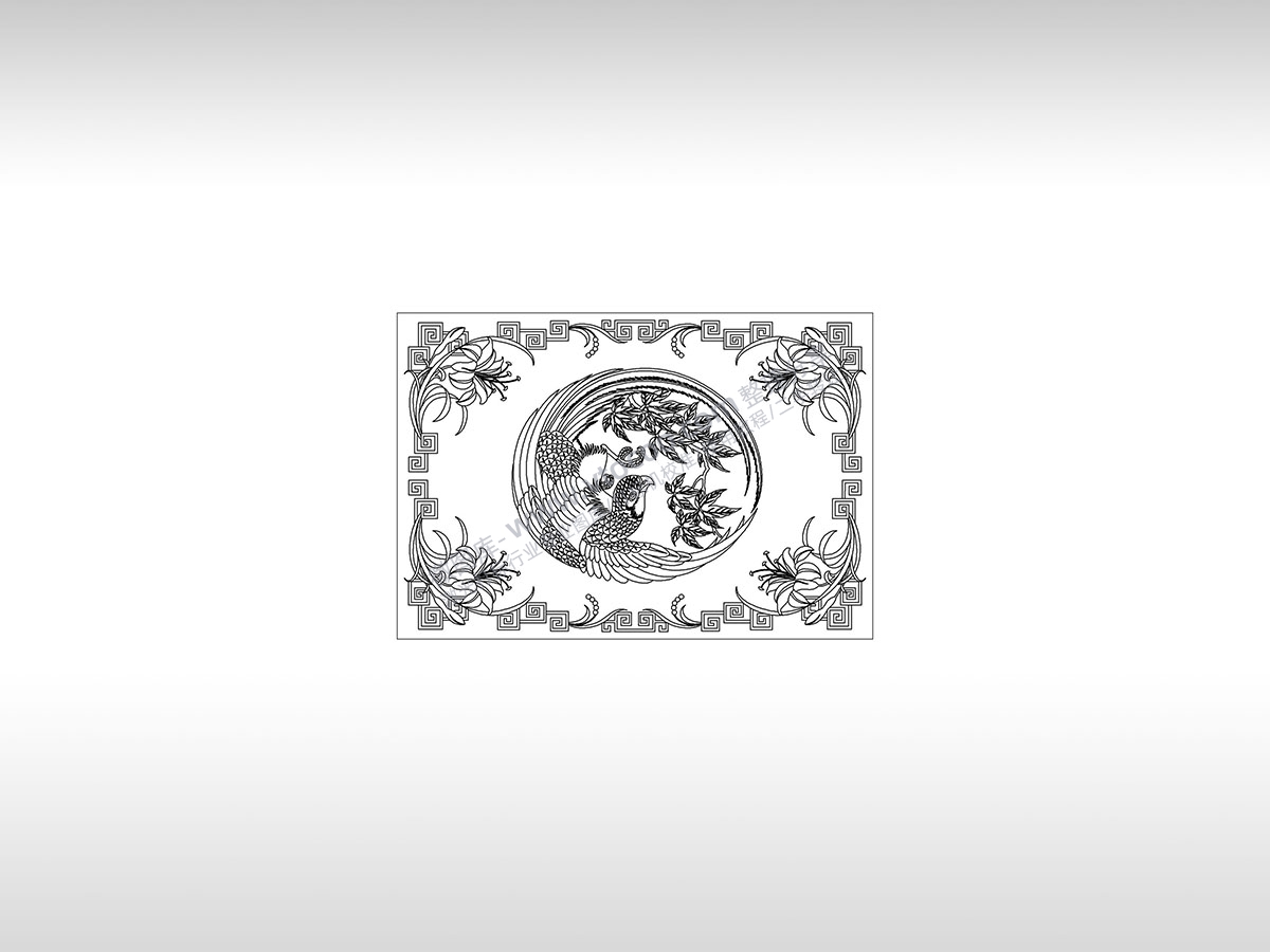 花鸟图鸟语花香燕子归来喜庆PLT格式激光打标文件通用矢量图