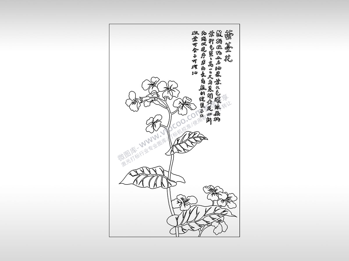 芸香花我被你俘虏依恋PLT格式激光打标文件通用矢量图
