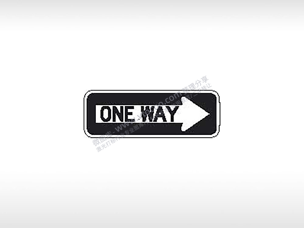 ONE WAY右边单向标志一条道指示标公共标志