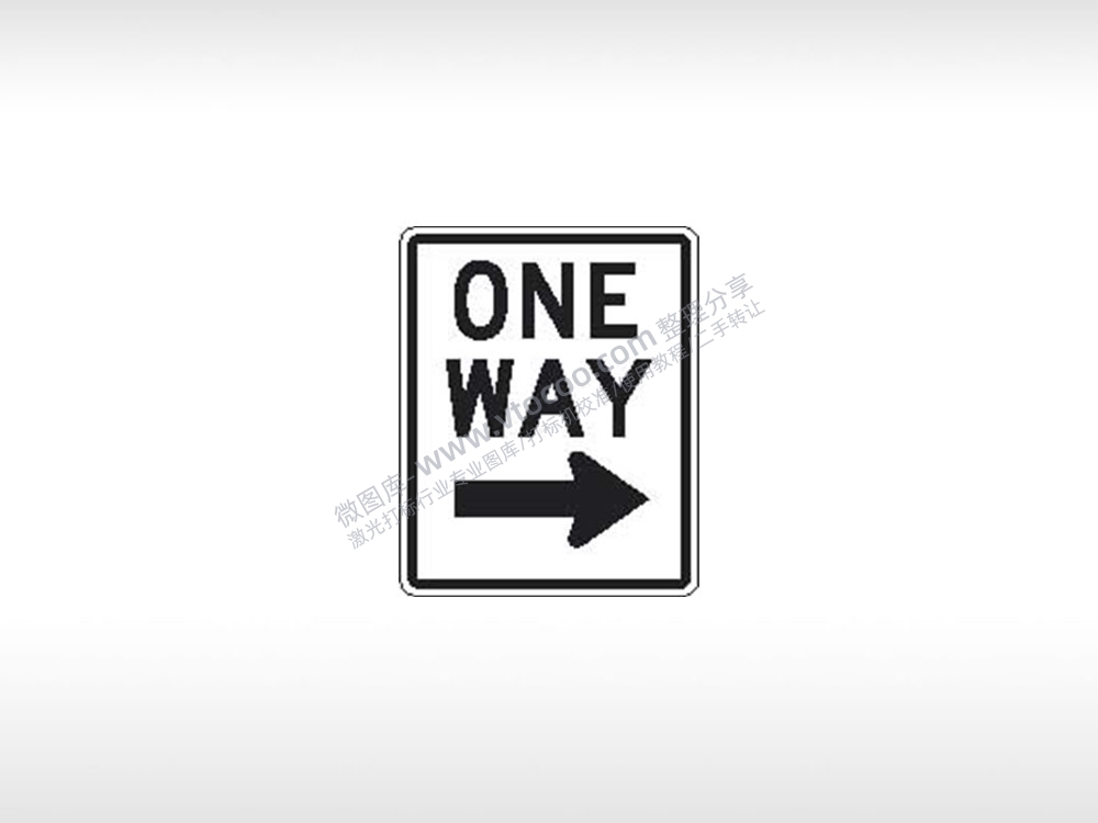 ONE WAY 一条右道指示标公共标志