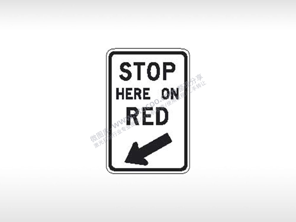 STOP HERE ON RED红灯在此停车公共标志