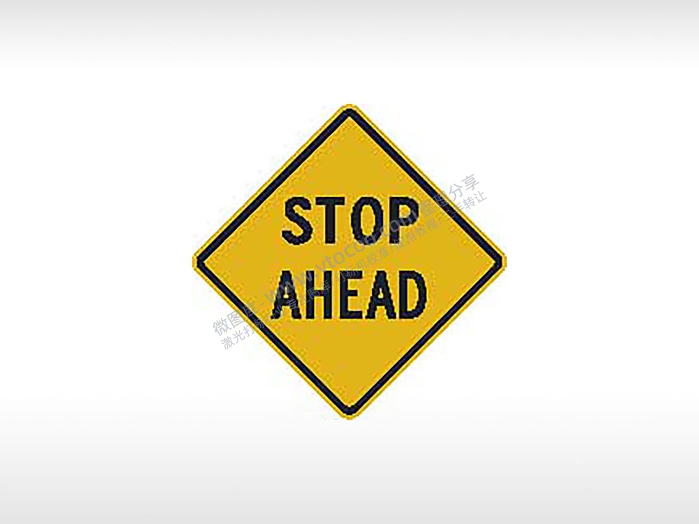 STOP AHEAD前方停车指示牌交通标志公共标志