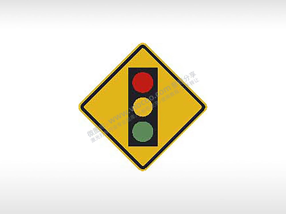 红绿灯交通标志公共标志AI8.0格式激光打标文件通用矢量图
