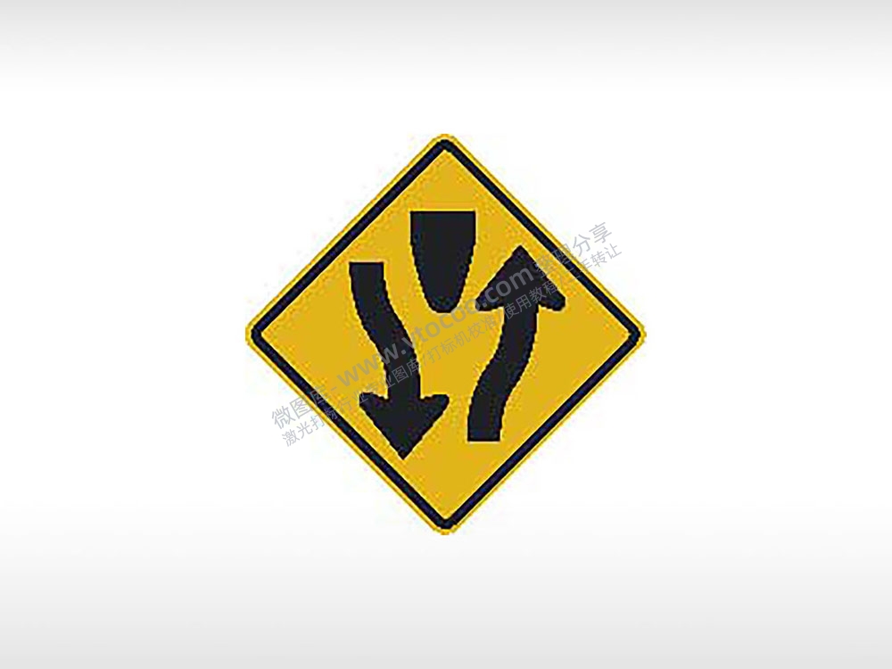 分形公路交通标志公共标志AI8.0格式激光打标文件通用矢量图