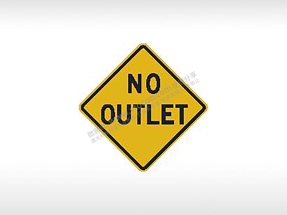 NO OUTLET无出口此路不通交通标志公共标志