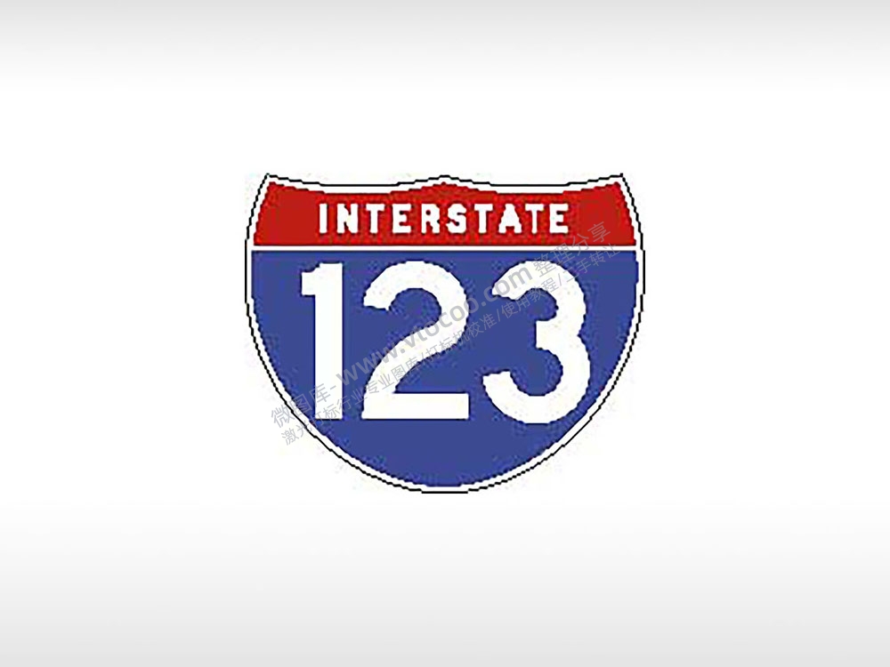 INTERSTATE123交通标志公共标志AI8.0格式激光打标文件通用矢量图
