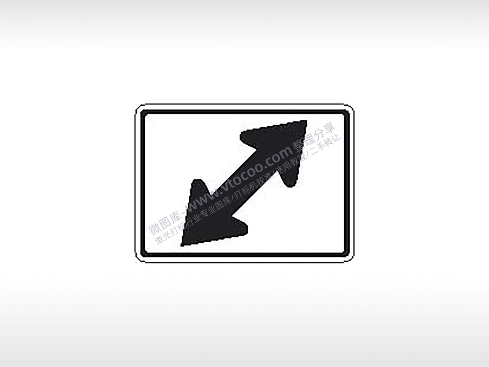 双斜右箭头标志公共标志交通标志AI8.0格式激光打标文件通用矢量图