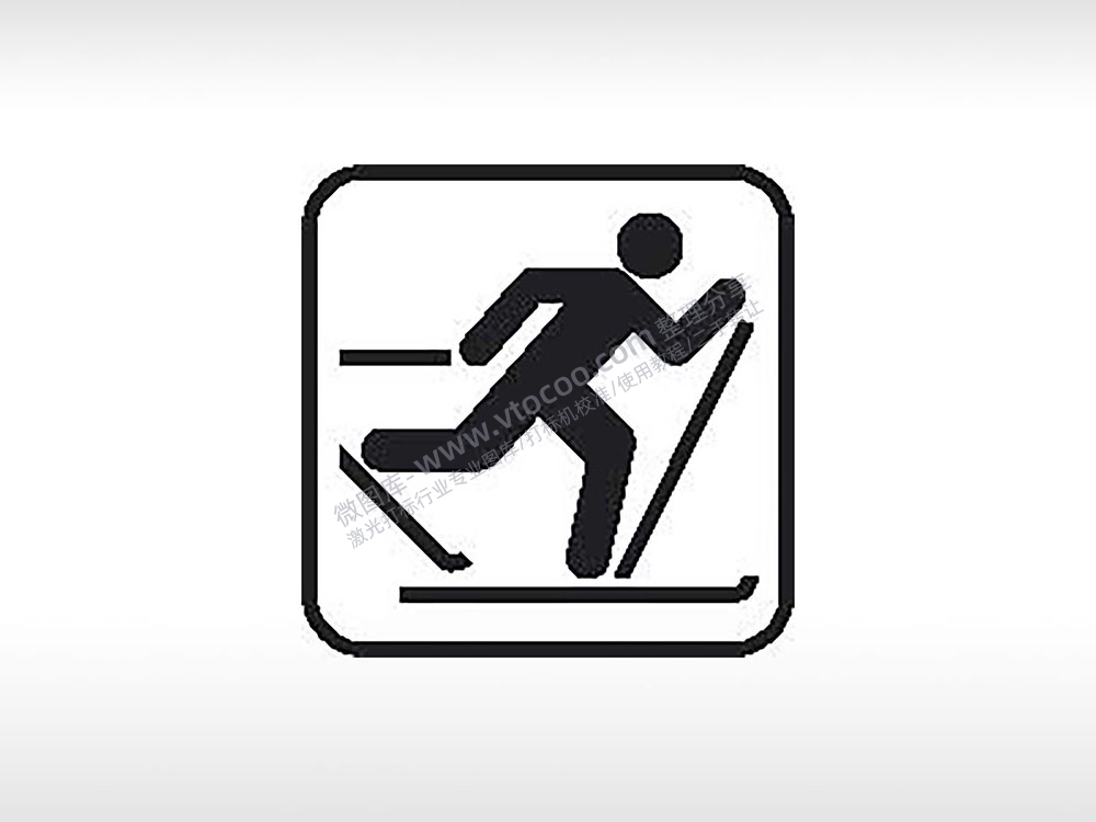 滑雪交通公共标志生活日常公共图标系列布告栏黑色白色