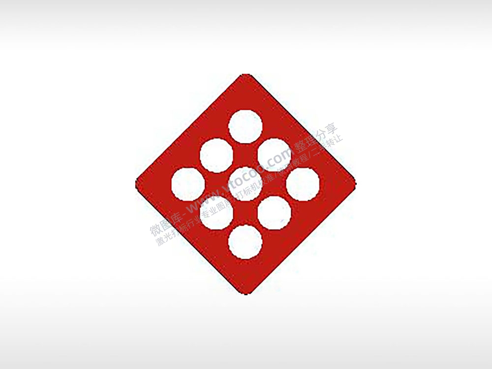 红色菱形牌交通标志公共标志AI8.0格式激光打标文件通用矢量图