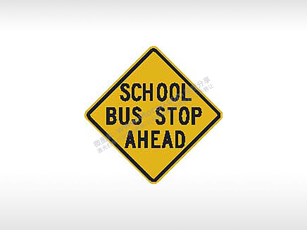 school bus stop ahead小心前方校车站交通标志公共标志