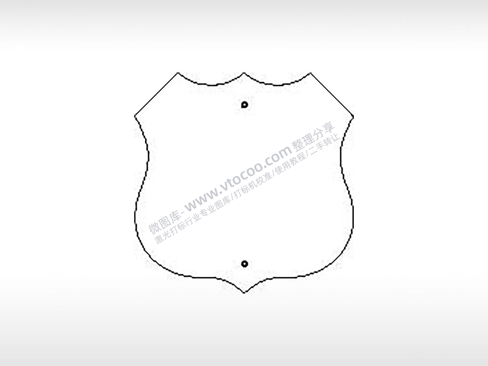 盾牌简笔画交通标志公共标志AI8.0格式激光打标文件通用矢量图