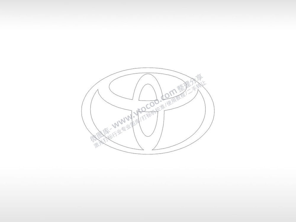 丰田汽车logo日本交通工具PLC格式激光打标文件通用矢量图